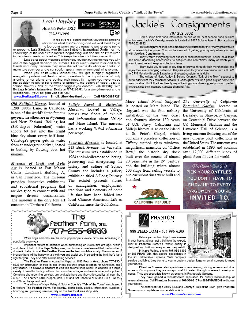 Napa Valley & Solano County Page 8