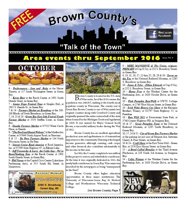 Brown County Wisconsin Talk of the Town pg 1