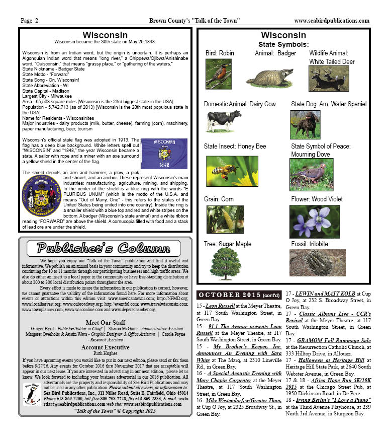 Brown County Wisconsin Talk of the Town pg 2