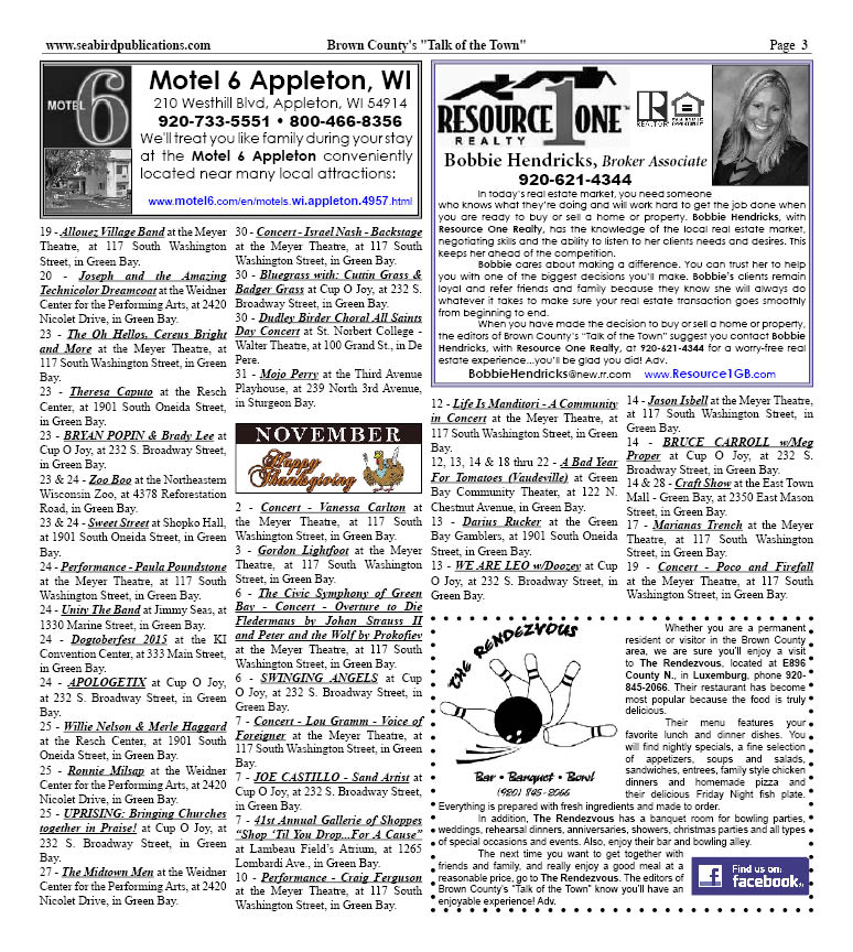 Brown County Wisconsin Talk of the Town pg 3
