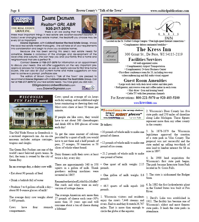 Brown County Wisconsin Talk of the Town pg 8